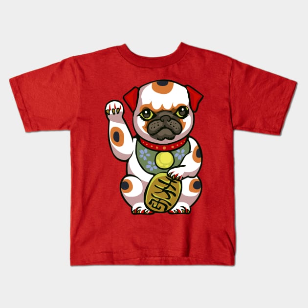 MANEKI PUGKO Kids T-Shirt by huebucket